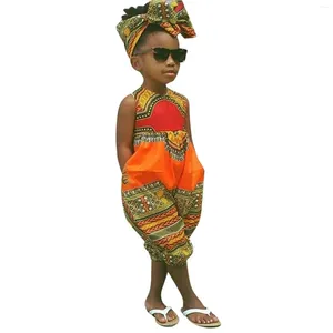 Giyim Setleri 2-7 Yıllık Afrikalı Giysiler Erkek Kız Kızlar Baskı Romper Bebek Dashiki Bazin Bohemian Tulum Çocukları Riche Ankara Afrika