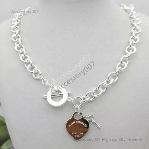 tasarımcı mücevher kolyewomen'in gümüş tf tarzı kolye kolye zincir kolye s925 gümüş anahtar kalp aşk yumurtası marka kolye cazibesi nec h0918 altın kolye