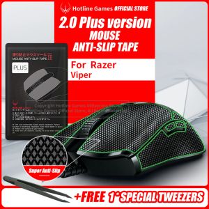 Ratos Hotline Games 2.0 Plus Mouse AntiSlip Grip Tape para Razer Viper 8Khz Viper Ultimate Grip Upgrade, absorção de umidade, fácil de aplicar