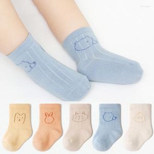 Erkek Çoraplar 3 Çift Bebek Bahar Pamuklu Düz Renk Sevimli Karikatür Erkekler Nefes Alabilir Ter Emme İnce Kızlar Kısa