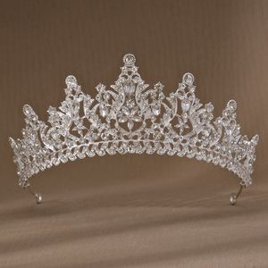 Queens için sıcak satan kronlar yüksek kaliteli barok kristal düğün saç aksesuarları gelin tiaras ve kronlar