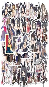 50 шт., японские аниме, сексуальные мультяшные наклейки с кроликом для девочек, наклейки для сноуборда, ноутбука, багажа, холодильника, сделай сам, стильные виниловые наклейки для домашнего декора s6642960