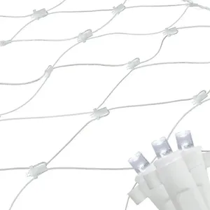Dizeler X 8 'Saf Beyaz LED Geniş Açılı Net Stil Sütun Sarma Noel Işıkları Tel