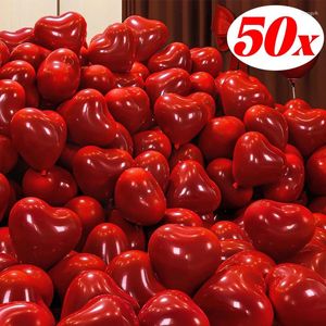 Parti Dekorasyonu 50/10 PCS Kırmızı Kalp Balonları Şişme Lateks Balon Sevgililer Günü için Evlilik Yıldönümü Malzemeleri Toptan Satış