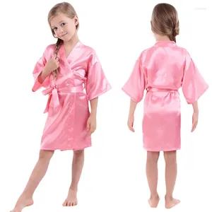 Salıncaklar Bebek Çocuklar İpek Saten Robe İlkbahar Yaz Pijamaları Kısa Boşluklar Erkek Kızlar Ev Kıyafetleri Çocuklar Düğün Kimono Parti Hediyeleri