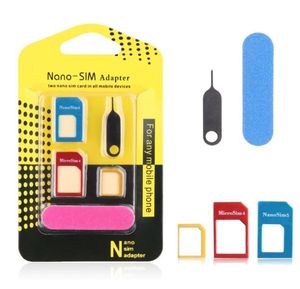 Универсальный адаптер для мини-SIM-карт 5 в 1, чехол для хранения, набор инструментов для Nano Micro SIM-карты, устройство для чтения карт памяти TF6073241