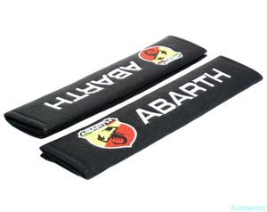 2pcs Abarth saf pamuklu araba markası logo omuz kemeri emniyet emniyet kemeri örtüsü araba iç aksesuarları fiat punto abarth6471201