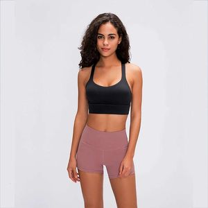 Lu hizalama t-shirt kıyafeti kadın seksi spor bra lul kadın yoga bras hızlı kurutma üstleri fitness yelek yaz jogger gry lu-08 2024 için çıkarılabilir bardaklar