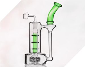 Перфорированные бонги Matrix Perc с толстой птичьей клеткой Recycler Dab Rig с бонгами Banger Oil Dabs rigs8683938