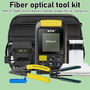 Fiber Optic Equipment Tool Kits 4in1 Optical Power Meter Visual Fault Locator VFL 10MW SKL-6C FC-6S Cutting Knife FTTH Stripper