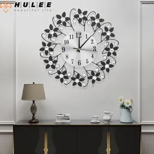 Duvar Saatleri 36cm 38cm Yaratıcı Yıldızlı Çiçek Su Damla Demir Saati AB Basit Oturma Odası Dekorasyon Gürültüsiz Asma Moda Modern
