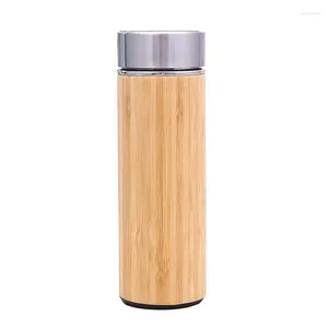 Бутылки для воды в стиле бамбуковой ракушки, чашка из нержавеющей стали 304, прямая креативная керамика с фиолетовым песком