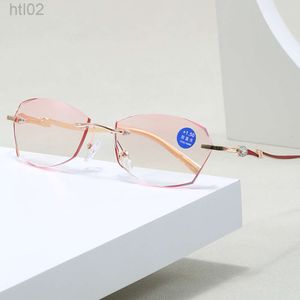 Hbp новые модные безрамные режущие очки в западном стиле с защитой от синего света, очки для пресбиопии для пожилых людей, очки для чтения, пресбиопия для женщин