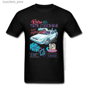 Мужские футболки Назад в будущее 2 футболки большого размера 3XL Обычный черный Винтаж Авто Автомобиль Будущее время Забавная футболка Marty Science Movie Футболка Мужская L240304