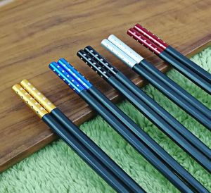 Boya Yok balmumu Yok Pas Alloy Chopsticks Set Highgrade Creative Hediyeler El Japonya Tarzı Özel Ev Beş Çift Pack6719665