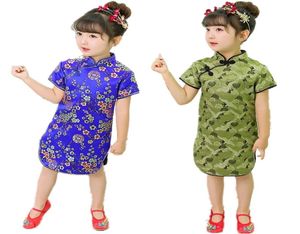 Çiçek bebek kız qipao ipeksi elbise çocuklar chipao cheongsam Çin yeni yıl kostüm kıyafetleri çocuklar elbiseler düğün üniforması 216 25596239