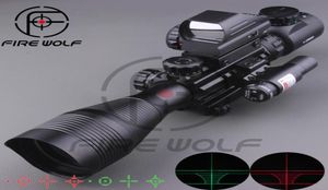 2017 Yeni 412x50EG TAKİK Tüfek Kapsamı Holografik 4 Retikül Görüş Kırmızı Lazer Combo Airsoft Sight Hunting5552742