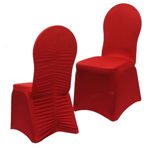 10pcs lycra spandeks dantel sandalye kapakları elastik streç geri fırfırlı sandalye kapakları düğün partisi el dekorasyonu 240228