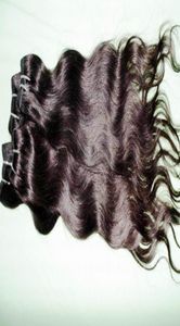 Toplu satış 20 adet yığın Brezilya işlenmiş insan saçı atkısı doğal renk dalgalı uzantılar1516477