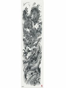 1 adet Çin totem bulut ejderha geçici dövme etiketi ile kol gövdesi sanat büyük kol büyük sahte dövme sticker5505844