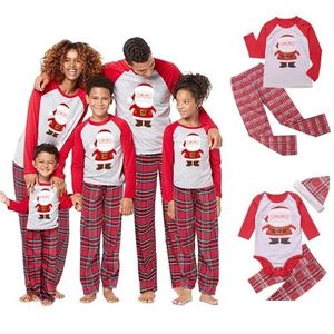 Aile Noel pijamaları eşleşen kıyafetler seti Noel Baba Xmas Pijamalar Anne Kızı Baba Son Kıyafet PJS 211025 DROP DESICE DHAUE