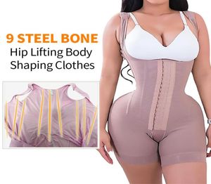 Kadın039s şekillendiriciler kadın açık büst karnı kontrolü shapewear doğum sonrası vücut şekillendirici post liposuction bodysuit kanca göz yüksek bel 9501576