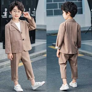 Suits Little Boys Suit Koreli Çocuklar Rahat Performans Fotoğrafçılık Takım elbise erkek bebek doğum günü takım elbise yakışıklı çocuklar yaz blazer giysi