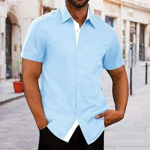 Мужские повседневные рубашки, рубашка на пуговицах, летняя пляжная цветная рубашка с лацканами, гавайская лоскутная одежда для отдыха, стильная и удобная