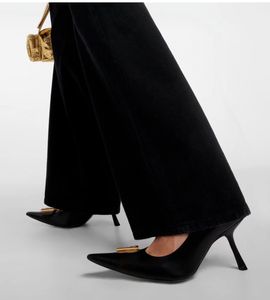 Tasarımcı Kadın Moda Meydanı Bıçak BB 110mm Yüksek Topuklu Ayakkabı Paris Deri Seksi Spike Sandal Boyutu 35-41