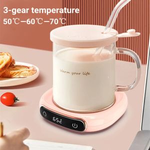 Yapımcılar Akıllı Kahve Kupası Isıtıcı Elektrikli Kupa Isıtıcı Süt Çay Yiymesi Taşınabilir Isıtma Coaster 3 Dişli Ayarları Otomatik Kupa Isınma Pedi