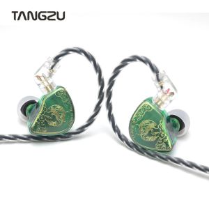 Kulaklıklar tangzu wan er sg Yeşim Yeşil Hifi l fiş inear carbud 10mm dinamik sürücü kulaklık 0.78mm 2pin değiştirilebilir kablo Mikrofonlu