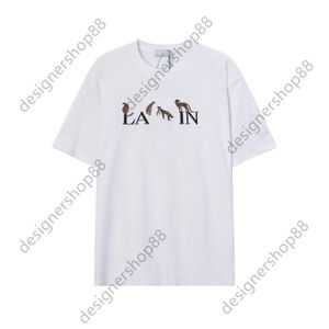 GD Чистый хлопок, белая и черная свободная футболка с вышивкой американского леопарда, повседневная футболка с короткими рукавами для мужчин и женщин, влюбленных