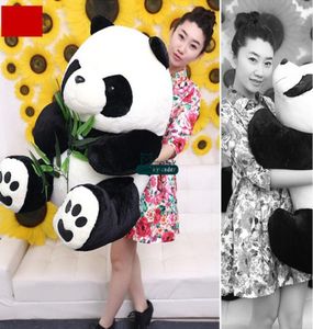 Dorimytrader 130cm Büyük Emülasyonlu Hayvan Bambu Panda Peluş Oyuncak 51039039 Büyük Simüle Yalan Panda Yastık Bebek Hediyesi D6371706