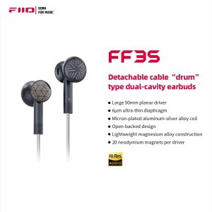 Наушники FiiO FF3S с динамическим приводом, HiFi проводные наушники с басами, суперзвуковые наушники, музыкальные наушники
