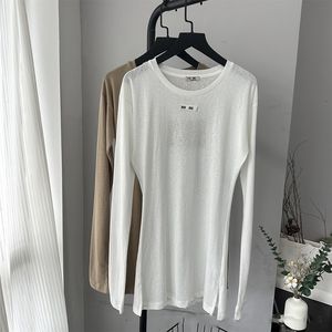 Tasarımcı Kadın Tshirt Sıradan Giysiler Uzun Kollu Yuvarlak Boyun Mektup Baskı Seksi Üst Tee Kadın Boyutu S-L