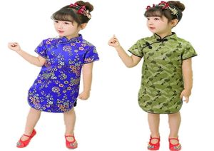 Çiçek bebek kız qipao ipeksi elbise çocuklar chipao cheongsam Çin yeni yıl kostüm kıyafetleri çocuk elbiseleri düğün üniforması 216 29274426