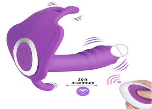 Seks oyuncak masajı giyilebilir kelebek yapay penis vibratör kablosuz oyuncaklar kadınlar için g spot klitoris, uzaktan kumandalı titreşimli külot 4775737