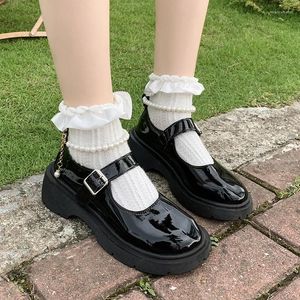 Sapatos casuais lolita japonesa mary jane mulheres vintage meninas estudantes jk uniforme plataforma cosplay salto alto plus size 42