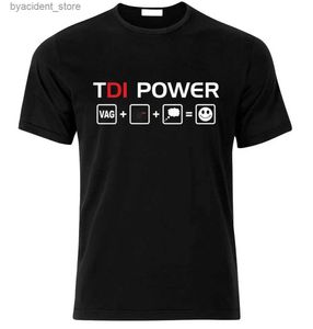 Erkekler T-Shirts TDI Power Vag + Turboşarj Eğlence Fan Tişört Serin Kısa Kollu Noel Hediyesi Araba Fanları için T-Shirt L240304