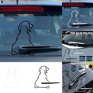 Новая виниловая наклейка для собак на лобовое стекло, интересная наклейка, забавные аксессуары, съемный хвост автомобиля стеклоочистителя Mur Z3k6
