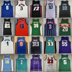 Klasik Retro LeBron Basketbol Allen Iverson Jersey Vince Carter Kevin Durant Penny Hardaway Tracy McGrady Dennis Rodman Jason Williams Alonzo Mourning Rose Nash