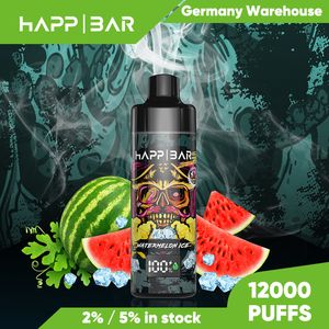 Happ Bar 12000Puffs Hero Yeni Vape Şarj Edilebilir Tek Kullanımlık 12K POSK Cihazı 26ml% 5% 5 NIC Tuz Vapers Meyve Suyu Eletronik Sigara