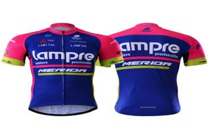 2020 Takım Lampre Merida yarış takım elbise bisiklet Maillot Ciclismo Ride Giysileri Hızlı Kuru Men039s Yaz Bisiklet Giyim Sportwear1592068