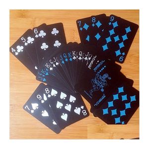 Game Black Texas Holdem Classic Reklam Poker Su Geçirmez PVC Grind Dayanıklı Tahta Rol Oyun Oyunları Sihirli Kartı 10 Set Drop Deliv DHFXV