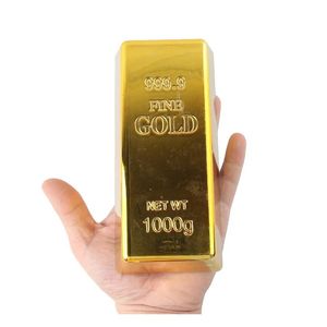 Sahte altın bar plastik altın kağıt ağırlıklı ev dekoru külçe simülasyonu 240219