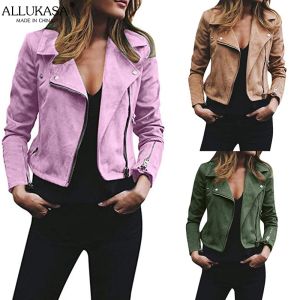 Jackets Woman Jackets Moda Casaco Zíper curto Outwear Tops casuais