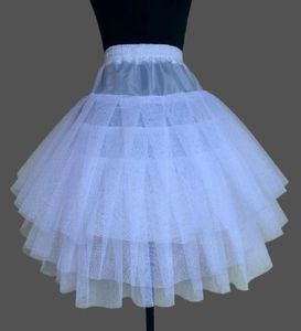 3 katmanlar beyaz kısa kokteyl çembersiz dantel düğün petticoat gelin slip crinoline3430390