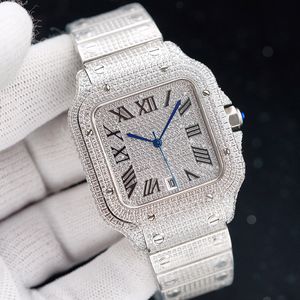 Diamond Watch Erkekler Tasarımcı Otomatik Makine 40mm Safir İş Kadınları High End Paslanmaz Çelik Elmas Lüks Kemer Montre De Luxe