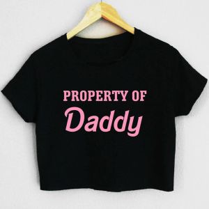 T-Shirts Daddy Kadınların Mülkiyeti Üst Y2K Aksesuarları Tshirt Gotik Giysiler Yaz Moda Daddys Kız Tişörtleri Bayanlar Sokak Giyin