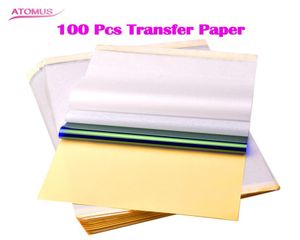 Dövme Şablon Transfer Kağıdı Ruh Termal Karbon İzleme Özel Kalite 100 Sheets Dövme Termal Şablon Transfer Kağıdı Özel